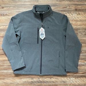NWT Men’s Free Country Super Softshell Jacket Small Charcoal Gray Fleece Lined